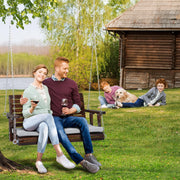 VINGLI 4FT Wooden Porch Patio Swing with Cushions 880lbs