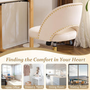 VINGLI Modern Armless Adjustable Rolling Office Chair with Wheels