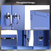 VINGLI 72 Inch Tall Metal Storage Cabinet with Locking Doors and 4 Adjustable Shelves Tool Cabinet with Pegboard