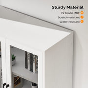 VINGLI Wood Lateral File Cabinet with Adjustable Shelves White/Black