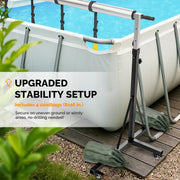 VINGLI 16 FT Pool Cover Reel Set for Aboveground with Adjustable Height