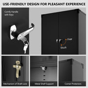 VINGLI 72in Tall & Wide Metal Storage Cabinet with Pegboards Locking Doors and 4 Adjustable Shelves, Wheels