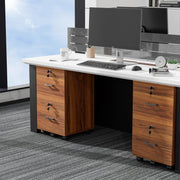 VINGLI 2-Drawer Wood File Cabinet with Lock Mobile Walnut/Black/Grey/Brown/White