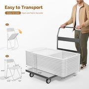 VINGLI Modern Folding Chair with Woven Texture Panel