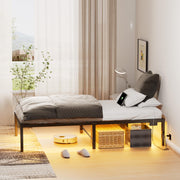 VINGLI 14" Tall Metal Bed Frame with Lights