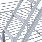 VINGLI Bunk Beds Full Size with Flat Rung Steps Gray/Black