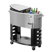 VINGLI 70QT Patio Cooler Cart Rolling Ice Chest