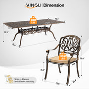VINGLI 9 Pieces Outdoor Dining Set