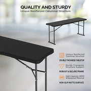 VINGLI 6 FT Narrow Folding Table Set of 2