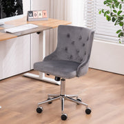 VINGLI AC101 Armless Home Office Desk Chair with Wheels Upholstered Adjustable Rolling Swivel Nail Chair