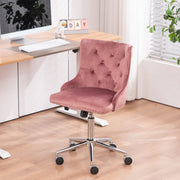 VINGLI AC101 Armless Home Office Desk Chair with Wheels Upholstered Adjustable Rolling Swivel Nail Chair