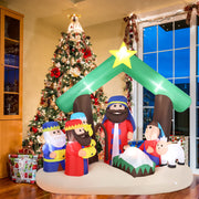 VINGLI 6.5ft Lighted Inflatable Nativity Scene Outdoor Decorations