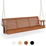 VINGLI 5FT Patio Wooden Porch Swing Heavy Duty 880 LBS Swing Chair Bench with Hanging Chains