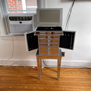 VINGLI Mirrored Jewelry Cabinet Standing with 6 Drawers & 2 Side Doors