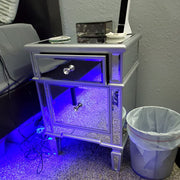 VINGLI Mirrored Nightstands Glass End Side Tables with Drawer