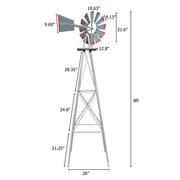 VINGLI 8FT Ornamental Windmill Metal Backyard Garden Decoration Weather Vane