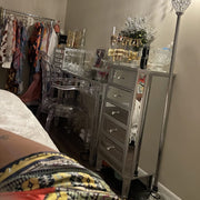 VINGLI Mirrored Jewelry Cabinet Standing with 6 Drawers & 2 Side Doors