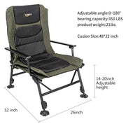 VINGLI 440Ibs Fishing Chair Adjustable Reclining Folding Chairs