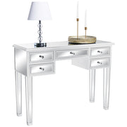 VINGLI Mirrored Vanity Desk with 5-Drawers