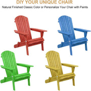 VINGLI Folding Adirondack Chairs Patio Wood Textured Lawn Chair