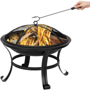 VINGLI 22" Wood Outdoor Burning Fire Pit