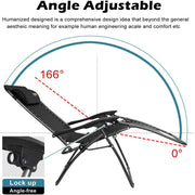 VINGLI 2 Sets Upgraded Zero Gravity Chairs Outdoor Folding Lounge Chairs Black/ Grey/ Blue/ Brown