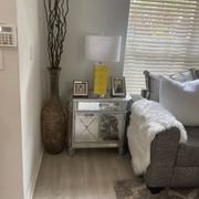 VINGLI Mirrored Cabinet Large Nightstand with Drawer & Doors