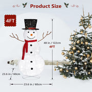 VINGLI 3/4/5/6 FT Lighted Christmas Snowman with LED Lights Ground Stakes