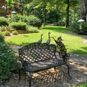 VINGLI 42.5 Inch Patio Garden Bench Outdoor Metal Rose Loveseat Bronze/Black