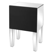 VINGLI Mirror Nightstand Glass End Table with 2 Drawer