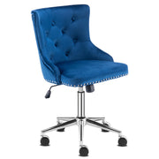 VINGLI AC101 Armless Home Office Desk Chair with Wheels Upholstered Adjustable Rolling Swivel Nail Chair