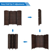 VINGLI 6FT 4/6 Panel Folding Rattan Room Divider Privacy Screen