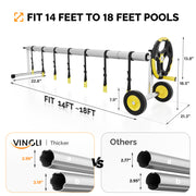 VINGLI 18 Ft Solar Pool Cover Reel Set Aluminum