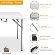 VINGLI 34 inch Plastic Dinning Table Set Folding Table with 4 Chairs