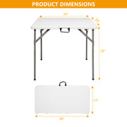 VINGLI 34 inch Plastic Dinning Table Set Folding Table with 4 Chairs