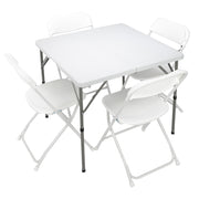 VINGLI 34 inch Plastic Dinning Table Set Folding Table with 4 Chairs