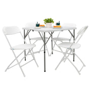 VINGLI 34 inch Plastic Dinning Table Set Folding Table with 4 Chairs