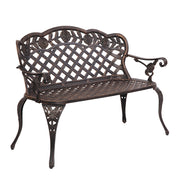 VINGLI 42.5 Inch Patio Garden Bench Outdoor Metal Rose Loveseat Bronze/Black