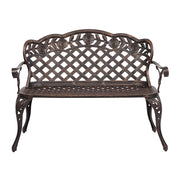 VINGLI 42.5 Inch Patio Garden Bench Outdoor Metal Rose Loveseat Bronze/Black