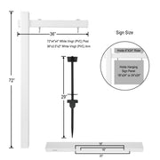 VINGLI 6ft Vinyl PVC Real Estate Sign Post with Flat Cap