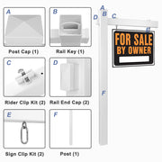 VINGLI 6ft Vinyl PVC Real Estate Sign Post with Flat Cap