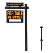 VINGLI 6ft Vinyl PVC Real Estate Sign Post with Flat Cap