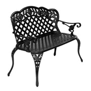 VINGLI 42.5 Inch Patio Garden Bench Outdoor Metal Rose Loveseat Bronze/Black