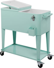 VINGLI 80 QT Rolling Ice Chest Cooler Car Outdoor Patio Wagon Cooling Bins