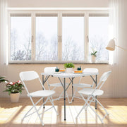 VINGLI 34 inch Plastic Dinning Table Set Folding Table with 4 Chairs