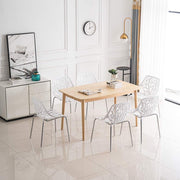 VINGLI Modern Accent Armless Dining Chairs with Plastic Feet Pads