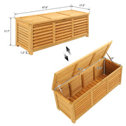 VINGLI 47 Gallon Wood Deck Box Patio Storage Bench Natural